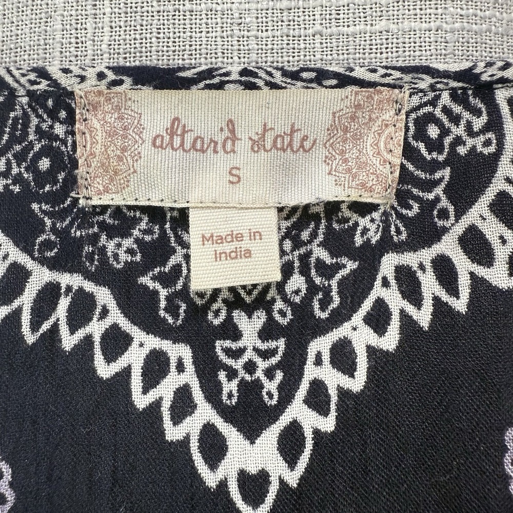 Altar'd State Women's Dress Size Small Rayon Navy Floral Summer Fall Beach Boho‎ - Picture 3 of 7
